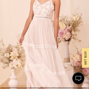 Elenora White Embroidered Maxi Dress